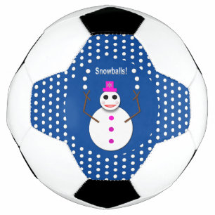 Christmas Snowlady Juggling Snowballs Funny Soccer Ball