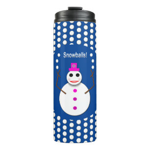 Christmas Snowlady Juggling Snowballs Funny Thermal Tumbler