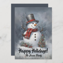 Christmas snowman8, Happy Holidays, Christmas card