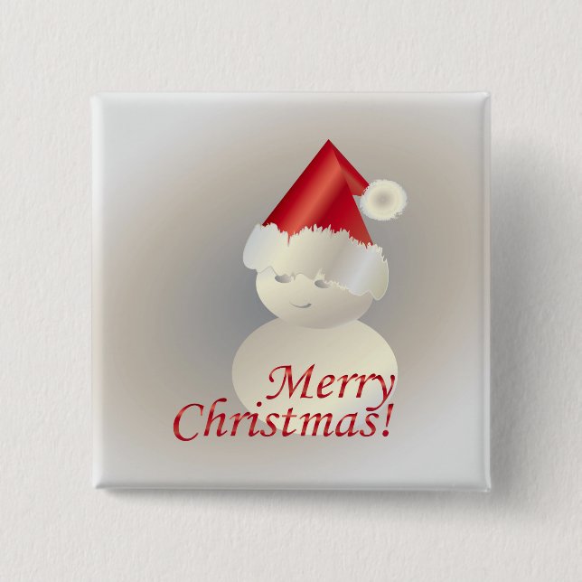 Christmas Snowman 15 Cm Square Badge (Front)