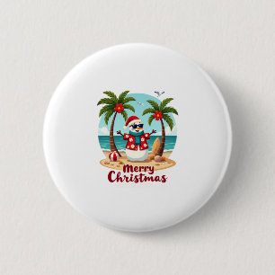 christmas Snowman (3) 6 Cm Round Badge