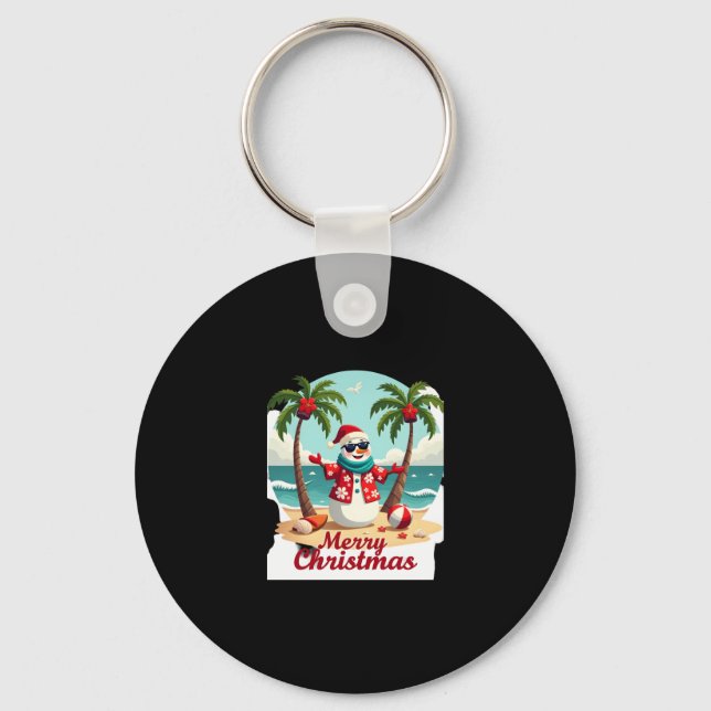 christmas Snowman (3) Key Ring (Front)