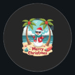 christmas Snowman (4) Classic Round Sticker<br><div class="desc">christmas Snowman (4)</div>