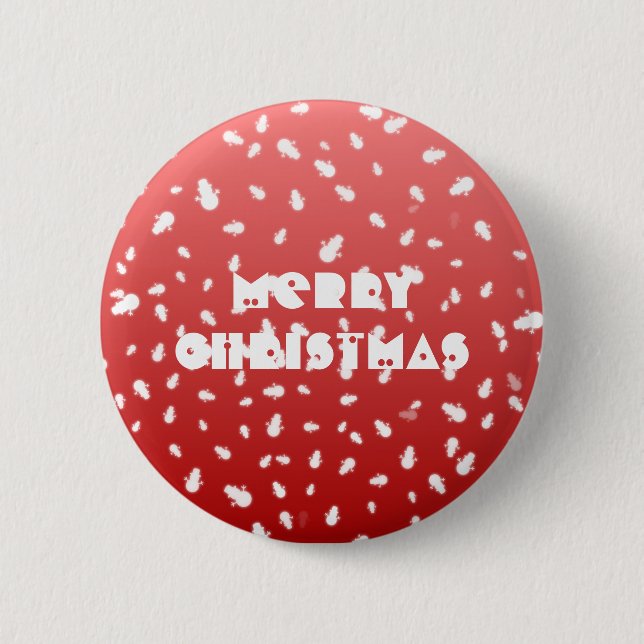 Christmas Snowman 6 Cm Round Badge (Front)