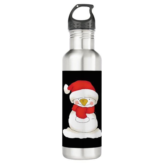 christmas snowman    710 ml water bottle (Front)