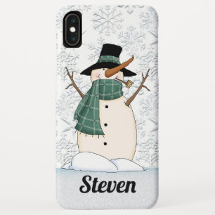 Christmas snowman add name Case-Mate iPhone case