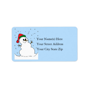 Christmas Snowman Address Label