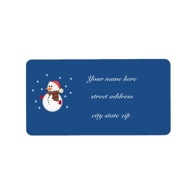 Christmas Snowman Address Labels (Front)