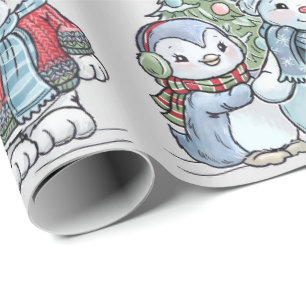 Christmas Snowman and Friends  Wrapping Paper
