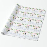 Christmas Snowman and holly berries Wrapping Paper<br><div class="desc">Christmas series Fun Christmas wrapping paper featuring a fun snowman,  holly leaves and red berries capped with snow. A background of fir trees and snowdrifts completes the scene. Perfect for wrapping those Christmas gifts for someone very special!</div>