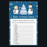 Christmas Snowman Baby Animals Name Game<br><div class="desc">Christmas Snowman Baby Animals Name Game baby shower</div>