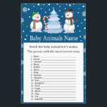 Christmas Snowman Baby Animals Name Game<br><div class="desc">Christmas Snowman Baby Animals Name Game baby shower</div>