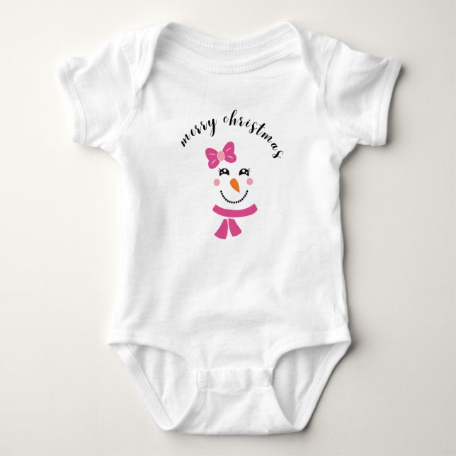 Christmas Snowman baby bodysuit (Front)