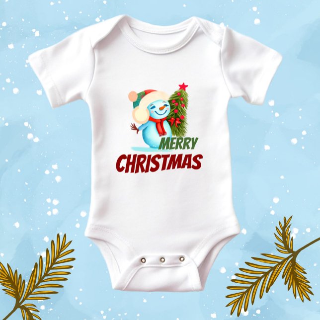 Christmas snowman baby bodysuit (Creator Uploaded)
