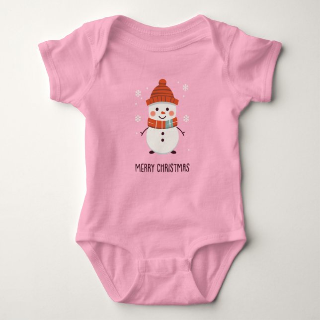 Christmas Snowman Baby Bodysuit (Front)