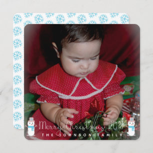 Christmas Snowman Babys Kids Photo Greeting Invitation