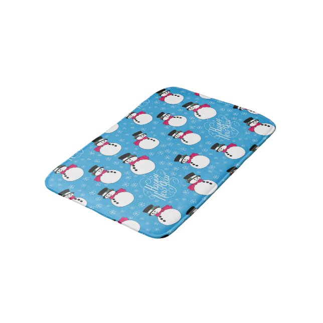 Christmas snowman bath mat (Angled)