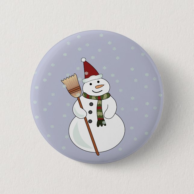 Christmas Snowman Button (Front)