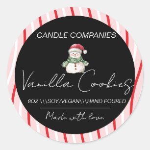 Christmas Snowman Candle Maker Business Classic Round Sticker