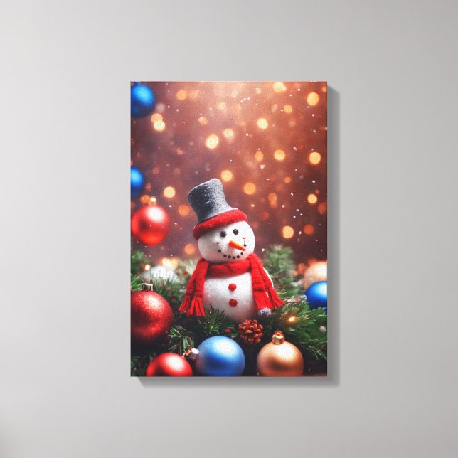 Christmas Snowman Canvas Print (Front)
