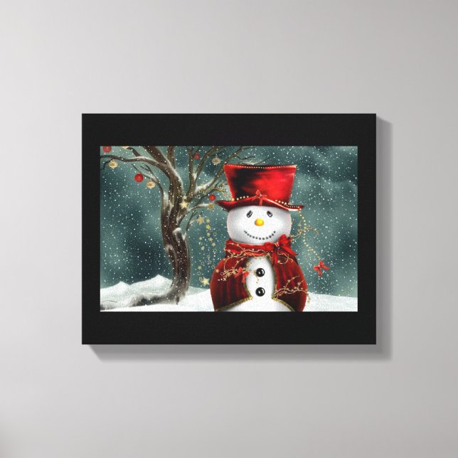 Christmas Snowman Canvas Print (Front)