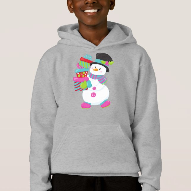 Christmas Snowman, Carrot Nose, Gifts, Presents (Front)