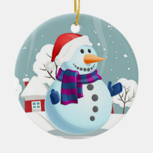 Christmas Snowman Ceramic Tree Decoration