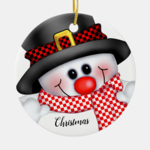 Christmas Snowman Ceramic Tree Decoration