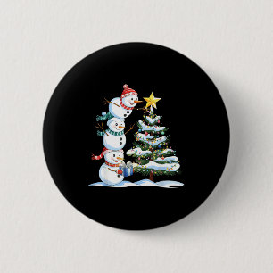 Christmas Snowman Christmas Tree Funny Snowman Lov 6 Cm Round Badge