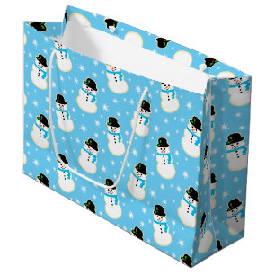 Christmas Snowman Cookie Pattern Large Gift Bag