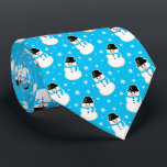Christmas Snowman Cookie Pattern Tie<br><div class="desc">Get into the Christmas spirit with this adorable, snowman cookie pattern necktie for men! Fun to wear throughout the holiday season. This design was inspired by the snowman sugar cookies that I bake and decorate every Christmas. Change the blue background colour to any colour you prefer and resize the pattern...</div>