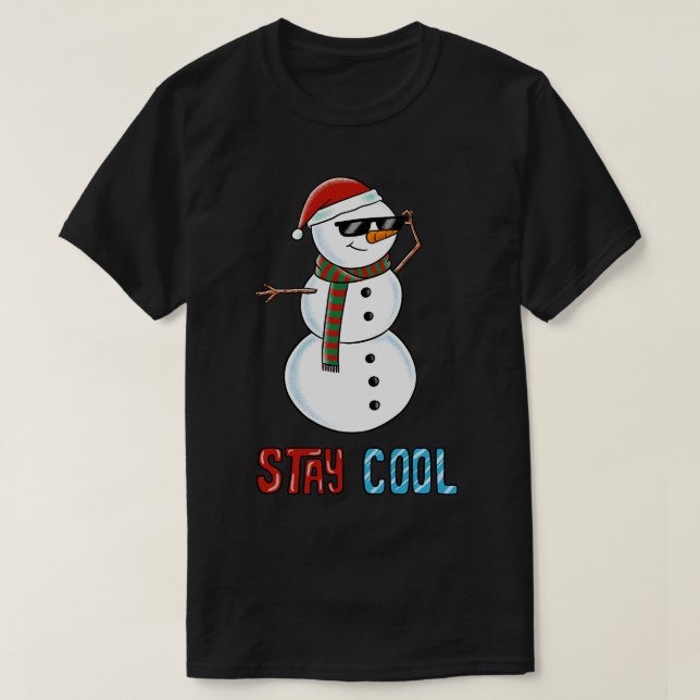 Christmas snowman cool T-Shirt (Design Front)
