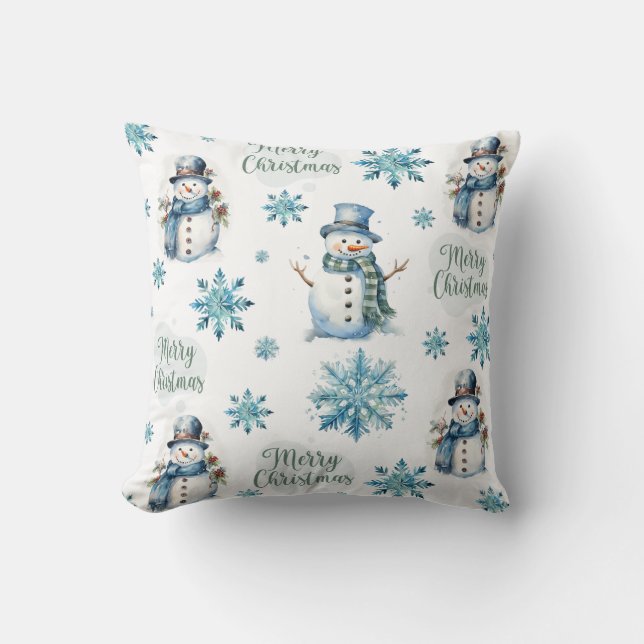 Christmas Snowman  Cushion (Front)