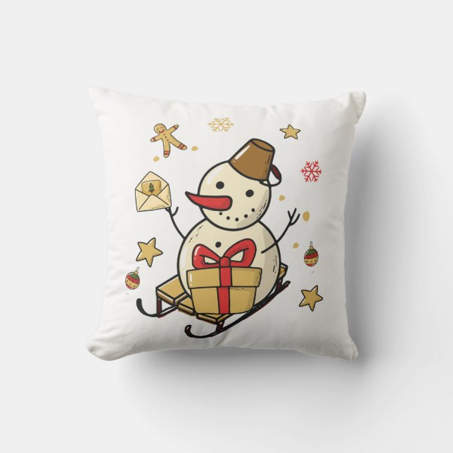 Christmas Snowman Cushion (Front)