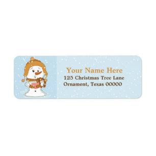 Christmas Snowman Custom Return Address Labels