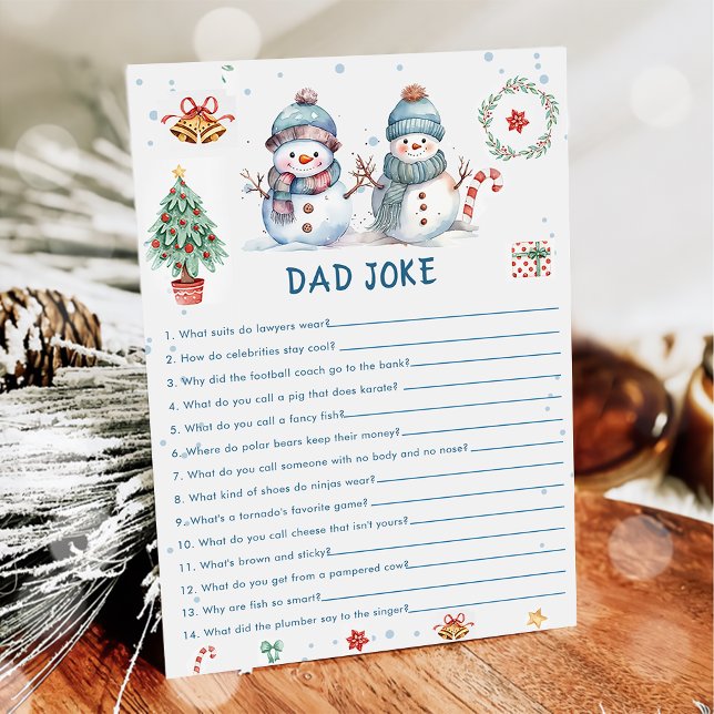 Christmas Snowman  Dad Joke Game Card (Creator Uploaded)