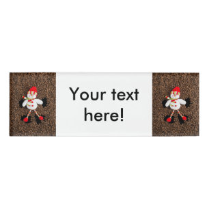 Christmas snowman decoration name tag