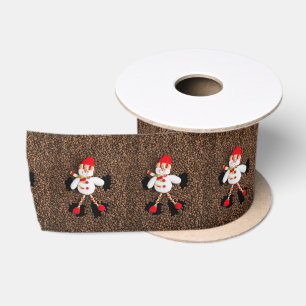 Christmas snowman decoration satin ribbon