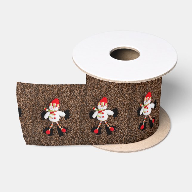 Christmas snowman decoration satin ribbon (Spool)