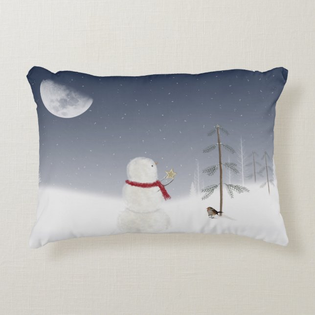 Christmas Snowman Decorative Cushion (Front)