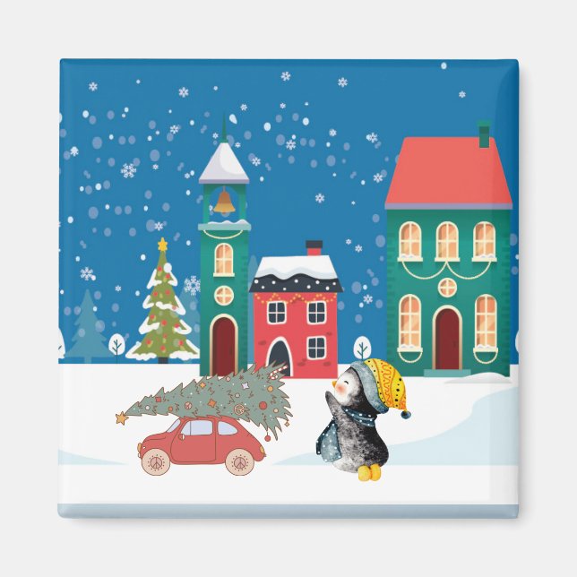Christmas Snowman  Design   Magnet (Front)