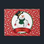 Christmas Snowman Doormat<br><div class="desc">This doormat is shown in a festive Christmas snowman print design.
Customise this item or buy as is.




Stock Image</div>