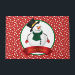 Christmas Snowman Doormat<br><div class="desc">This doormat is shown in a festive Christmas snowman print design.
Customise this item or buy as is.




Stock Image</div>