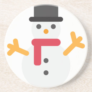 christmas snowman emoji coaster