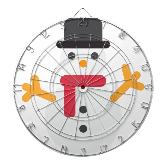 christmas snowman emoji dartboard (Front)