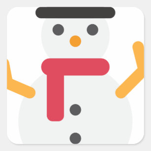 christmas snowman emoji square sticker