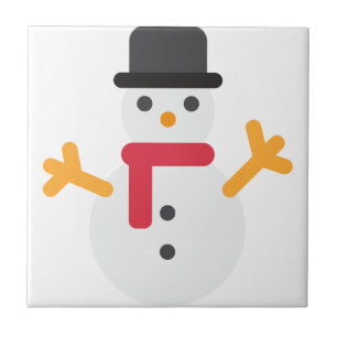 christmas snowman emoji tile