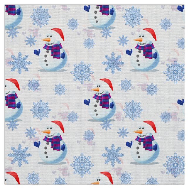 Christmas Snowman Fabric (Swatch)