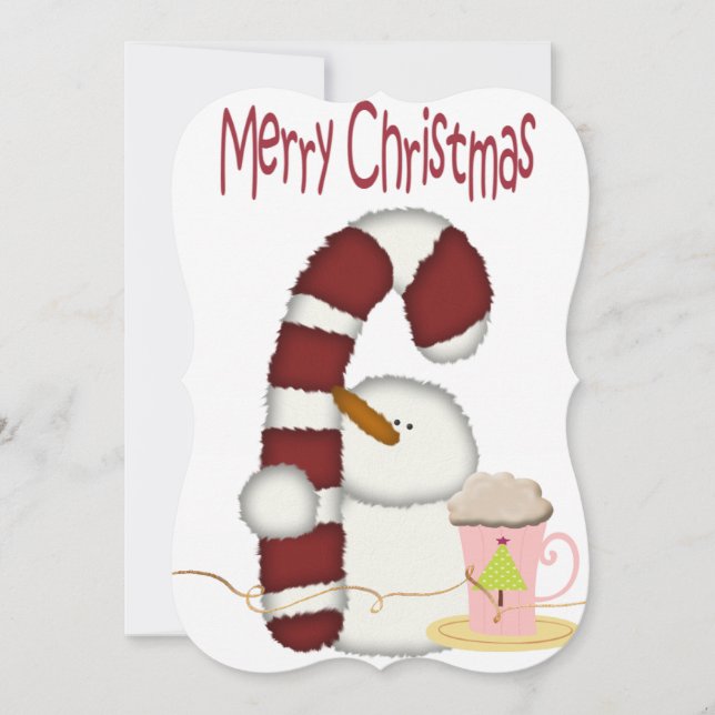 Christmas Snowman Flat Greeting Card (Front)