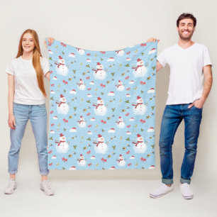 Christmas Snowman Fleece Blanket